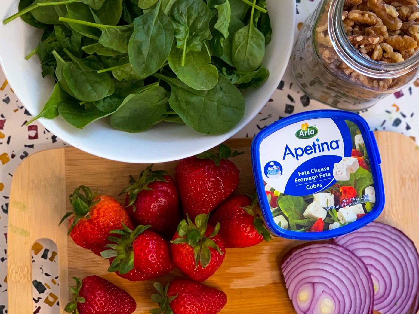 Strawberry Feta Spinach Salad